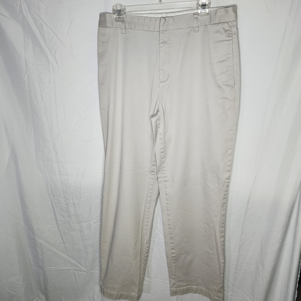 Adidas Mens 34 Stretch Flat Front Chino Pants Light Tan